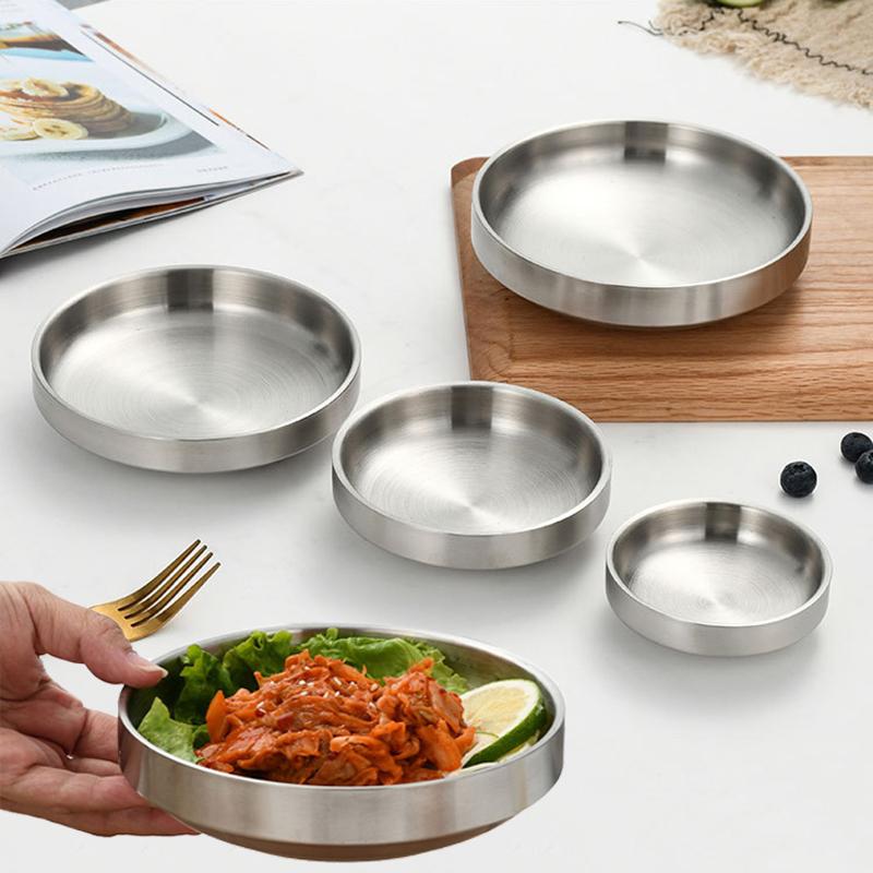Dim Sum Basket - Platte roestvrijstalen plaat, verdikte plaat, keuken-